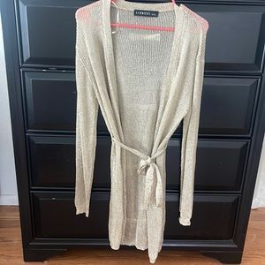 Gold shimmer - sheer bathing-suit cover with removable belt